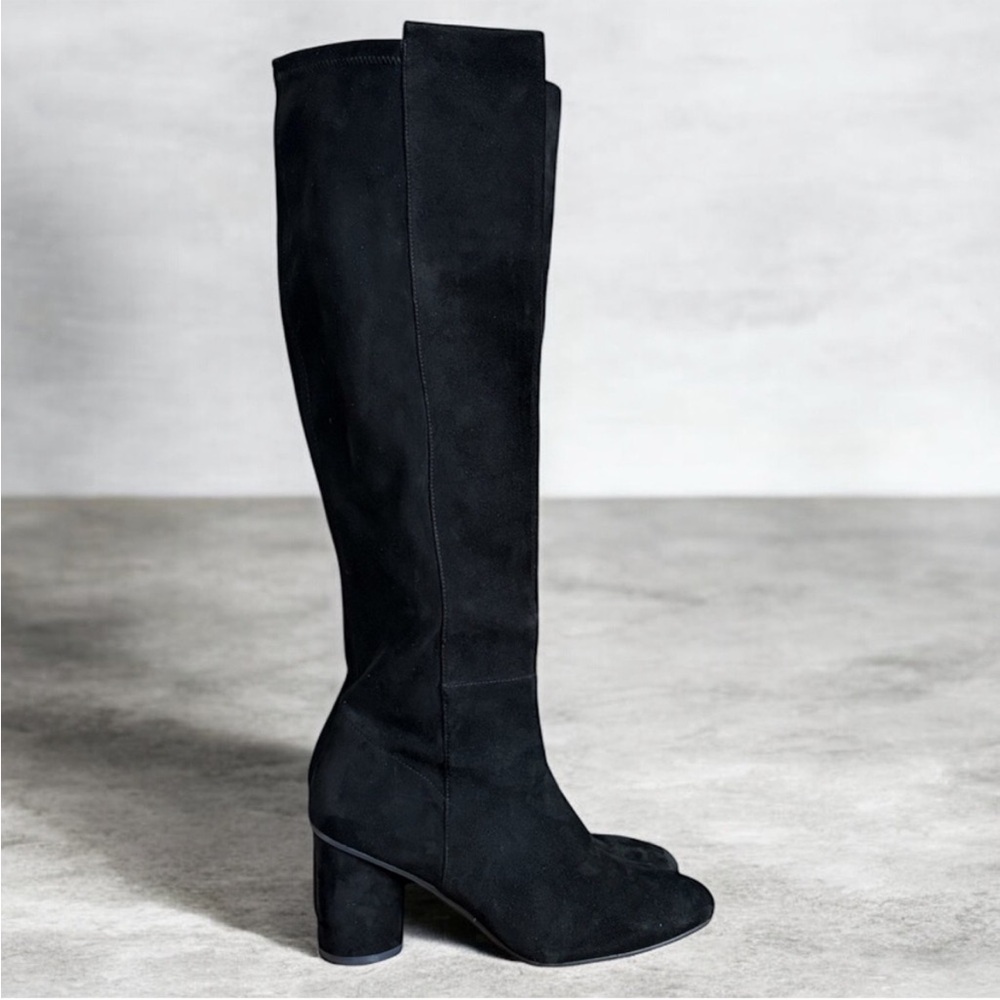 Stuart Weitzman Eloise 75 Black Suede Knee High Boots Size 8.5